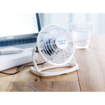 Ventilateur USB publicitaire design avec câble USB Vintage couleur blanc vue d'ambiance principale