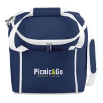 Sac isotherme simple sérigraphié en polyester 600D Highland couleur bleu deuxième vue principale