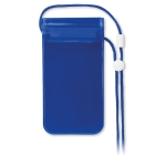Coque de portable publicitaire étanche à écran tactile Beachtime couleur bleu transparent