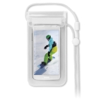 Coque de portable publicitaire étanche à écran tactile Beachtime couleur blanc transparent troisième vue