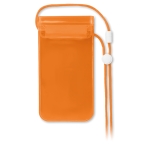 Coque de portable publicitaire étanche à écran tactile Beachtime couleur orange transparent