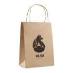 Petit sac papier personnalisé pas cher avec votre logo Paper Boutique couleur beige troisième vue principale