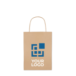 Petit sac papier personnalisé pas cher avec votre logo Paper Boutique vue avec zone d'impression