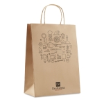 Grand sac papier personnalisable pas cher pour commerces Papier XL couleur beige deuxième vue principale