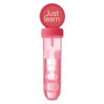 Tube à bulles à personnaliser avec votre logo Bubbles couleur rouge troisième vue principale