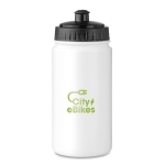 Gourdes de cyclisme personnalisées en plastique 500 ml Crossfit couleur blanc vue principale