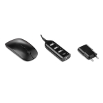 Coffret d'accessoires pour PC avec souris, hub USB et powerbank Charge couleur noir cinquième vue