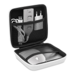 Coffret d'accessoires pour PC avec souris, hub USB et powerbank Charge couleur blanc quatrième vue