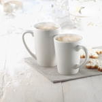 Tasse à café personnalisée pas chère en céramique de 180 ml Compact couleur blanc vue d'ambiance