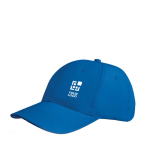 Casquette d'entreprise économique à 6 panneaux avec velcro ColorCap couleur bleu roi vue avec zone d'impression