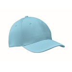 Casquette d'entreprise économique à 6 panneaux avec velcro ColorCap couleur bleu ciel