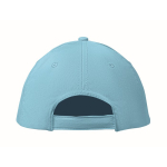 Casquette d'entreprise économique à 6 panneaux avec velcro ColorCap couleur bleu ciel cinquième vue