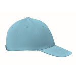 Casquette d'entreprise économique à 6 panneaux avec velcro ColorCap couleur bleu ciel sixième vue