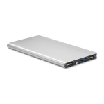Batterie externe en alu de 8.000 mAh Powercard Extra couleur argenté mat