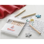 Set de coloriage avec 12 crayons de couleur et 10 dessins Floral couleur blanc vue d'ambiance principale