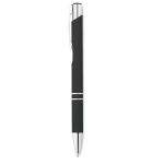 Stylo personnalisé en métal avec caoutchouc Encre bleue Aster Matt couleur noir