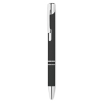 Stylo personnalisé en métal avec caoutchouc Encre bleue Aster Matt couleur noir deuxième vue