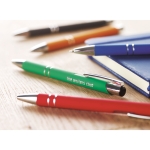 Stylo personnalisé en métal avec caoutchouc Encre bleue Aster Matt couleur vert deuxième vue principale