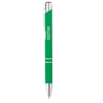 Stylo personnalisé en métal avec caoutchouc Encre bleue Aster Matt couleur vert vue principale