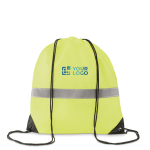 Sac à  dos Roadwork couleur vert fluorescent vue avec zone d'impression