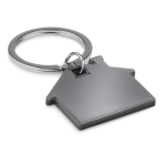 Porte-clés publicitaire en forme de maison avec détail coloré Home couleur noir