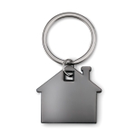 Porte-clés publicitaire en forme de maison avec détail coloré Home couleur noir deuxième vue