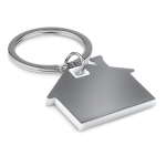 Porte-clés publicitaire en forme de maison avec détail coloré Home couleur blanc