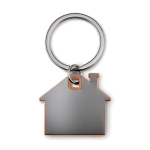 Porte-clés publicitaire en forme de maison avec détail coloré Home couleur orange deuxième vue