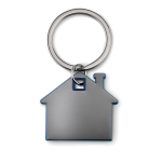 Porte-clés publicitaire en forme de maison avec détail coloré Home couleur bleu roi deuxième vue