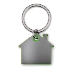 Porte-clés publicitaire en forme de maison avec détail coloré Home couleur vert lime deuxième vue