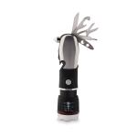 Lampe de poche multifonction pratique avec 9 outils MultiHammer couleur noir