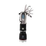 Lampe de poche multifonction pratique avec 9 outils MultiHammer couleur noir vue avec zone d'impression