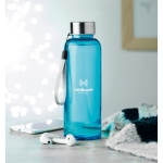 Gourde tritan réutilisable sans BPA en couleur 500 ml Downtown couleur bleu transparent vue d'ambiance principale