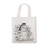 Sac en non-tissé à colorier avec des feutres 80 g/m2 Color Fun couleur blanc quatrième vue