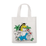 Sac en non-tissé à colorier avec des feutres 80 g/m2 Color Fun couleur blanc cinquième vue