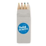 4 crayons de couleur personnalisés dans étui en carton Little couleur beige deuxième vue principale