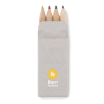 4 crayons de couleur personnalisés dans étui en carton Little couleur beige