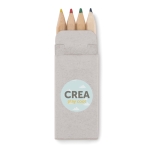 4 crayons de couleur personnalisés dans étui en carton Little couleur beige deuxième vue principale