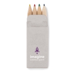 4 crayons de couleur personnalisés dans étui en carton Little couleur beige