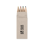 4 crayons de couleur personnalisés dans étui en carton Little couleur beige vue avec zone d'impression
