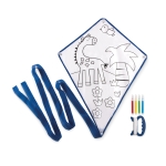 Cerf-volant personnalisé  à colorier avec 4 feutres Imagine couleur bleu
