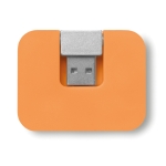 Hub USB personnalisé économique en plastique avec 4 ports USB Cuadrado couleur orange troisième vue