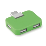 Hub USB personnalisé économique en plastique avec 4 ports USB Cuadrado couleur vert lime