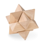 Casse-tête publicitaire en bois dans une pochette en coton Cubus couleur bois deuxième vue