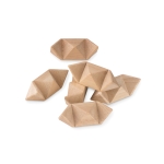 Casse-tête publicitaire en bois dans une pochette en coton Cubus couleur bois troisième vue