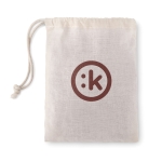 Casse-tête publicitaire en bois dans une pochette en coton Cubus couleur bois quatrième vue principale