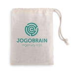 Casse-tête publicitaire en bois dans une pochette en coton Cubus couleur bois vue principale