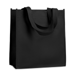 Sacs avec logo non tissé poignées courtes 80g/m2 Couleurs Courtes couleur noir
