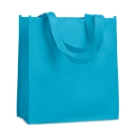 Sacs avec logo non tissé poignées courtes 80g/m2 Couleurs Courtes couleur turquoise