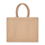 Sac jute personnalisé avec intérieur laminé et anses courtes Jute Shop couleur beige deuxième vue
